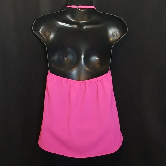 Kaitlyn Bright Pink Halter Top Size Small - Picture 2 of 5